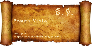 Brauch Viola névjegykártya
